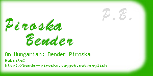 piroska bender business card